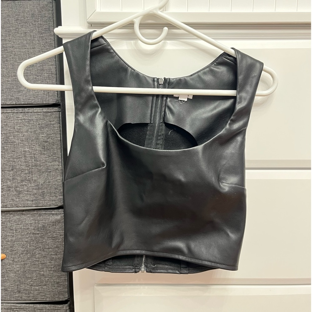 Black Leather going out top from Garage